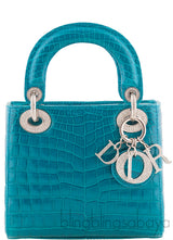 Lady Dior Mini Blue Green Crocodile