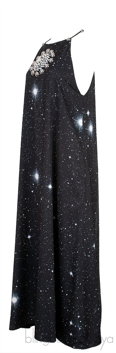 Black Crystal Halterneck Dress