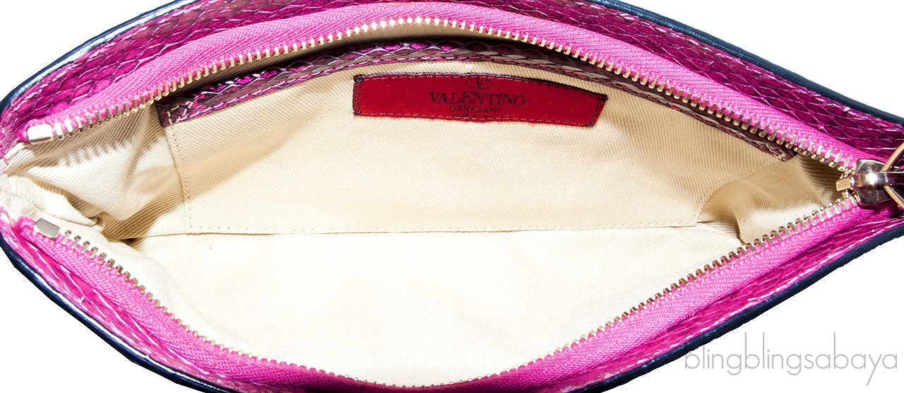 Rockstuds Python Pink Clutch