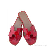 Oran Sandals Red Crocodile
