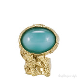 Arty Oval Ring Aqua Green