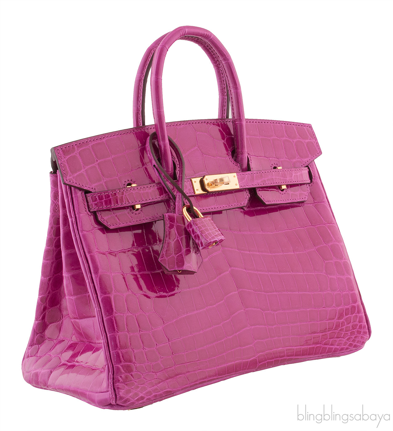 Birkin 25 Rose Sheherazade Crocodile
