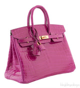 Birkin 25 Rose Sheherazade Crocodile