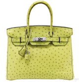 Birkin 30 Ostrich Vert Anis