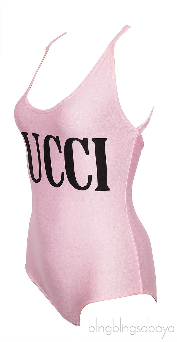 Logo Swimsuit Pink