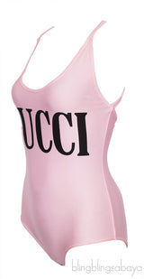 Logo Swimsuit Pink