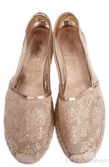 Lace Rhinestone Embellished Espadrille