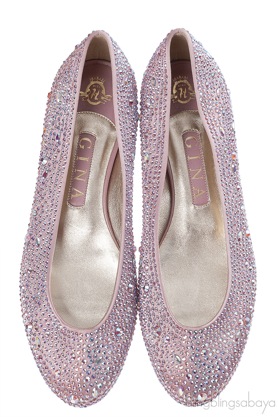 Gina Light Pink Crystal Ballet Shoes