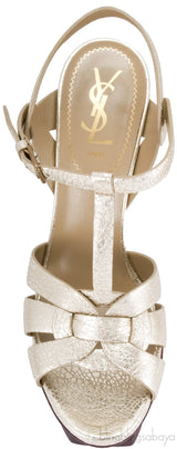 Tribute Gold Textured Leather Heels