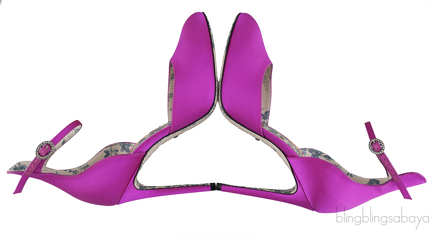 Fuchsia Satin Daisy 105 Slingback