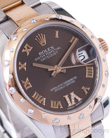 Datejust 31 Chocolate Brown Dial Set with Diamond Bezel