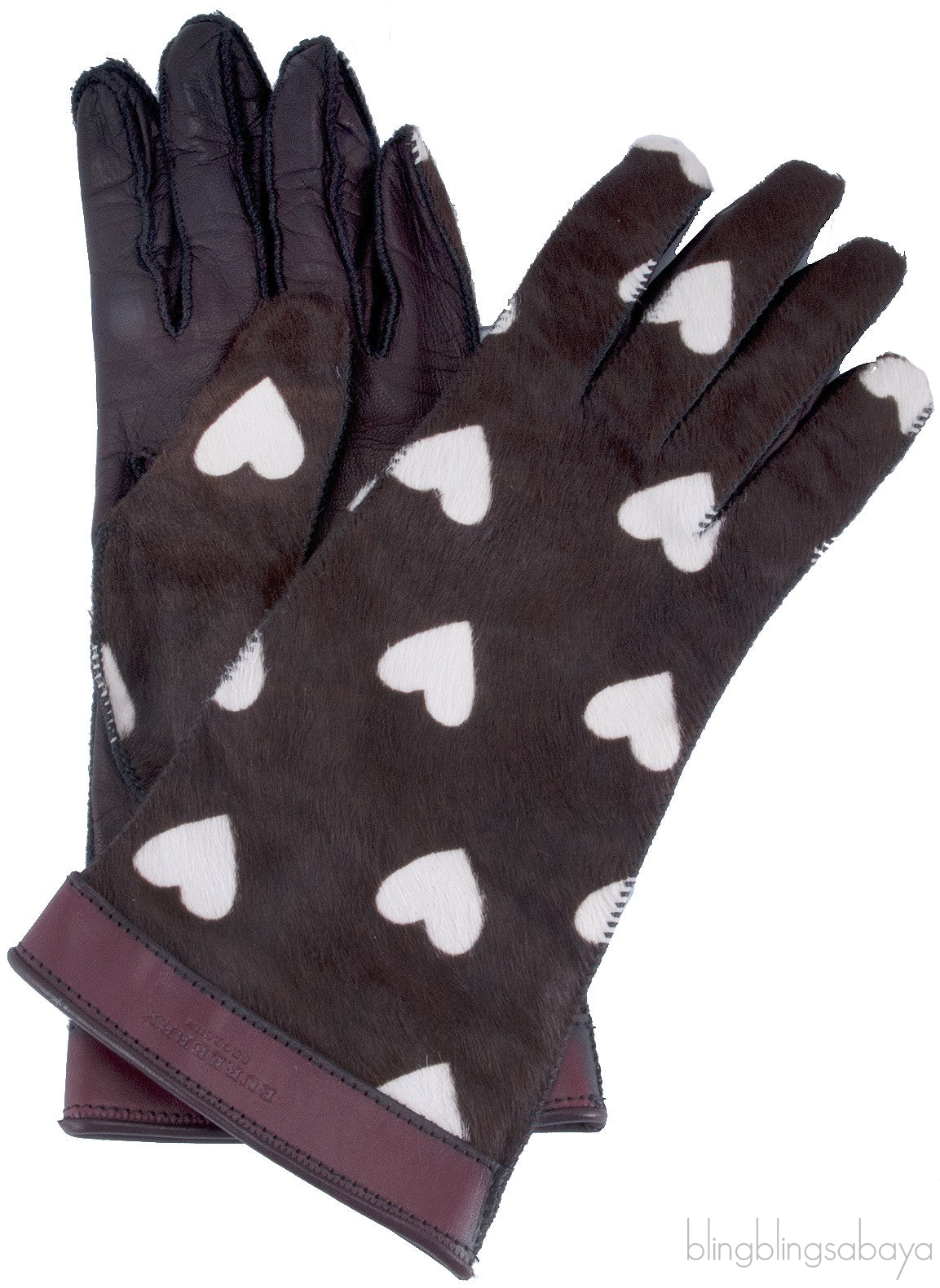 Jenny Heartprinted Calf Hair Gloves