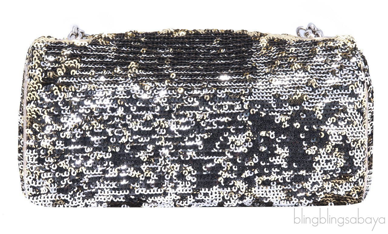 Sequined Leather Shoulder Bag