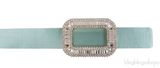 Roger Vivier Green Pilgrim Satin Crystal Belt