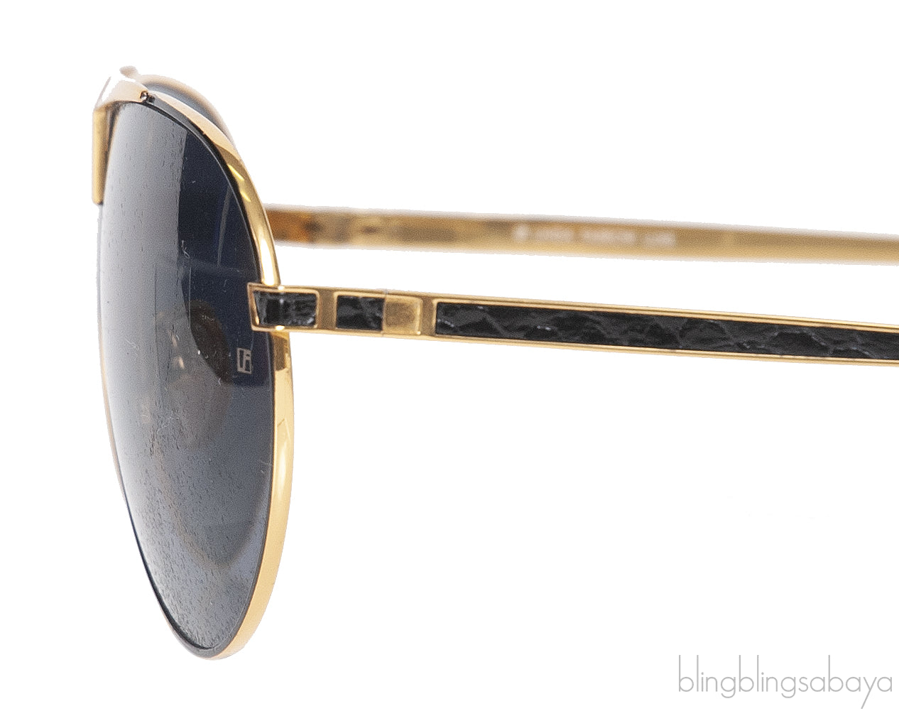 Linda Farrow LFL461 Black & Gold Aviator Sunglasses