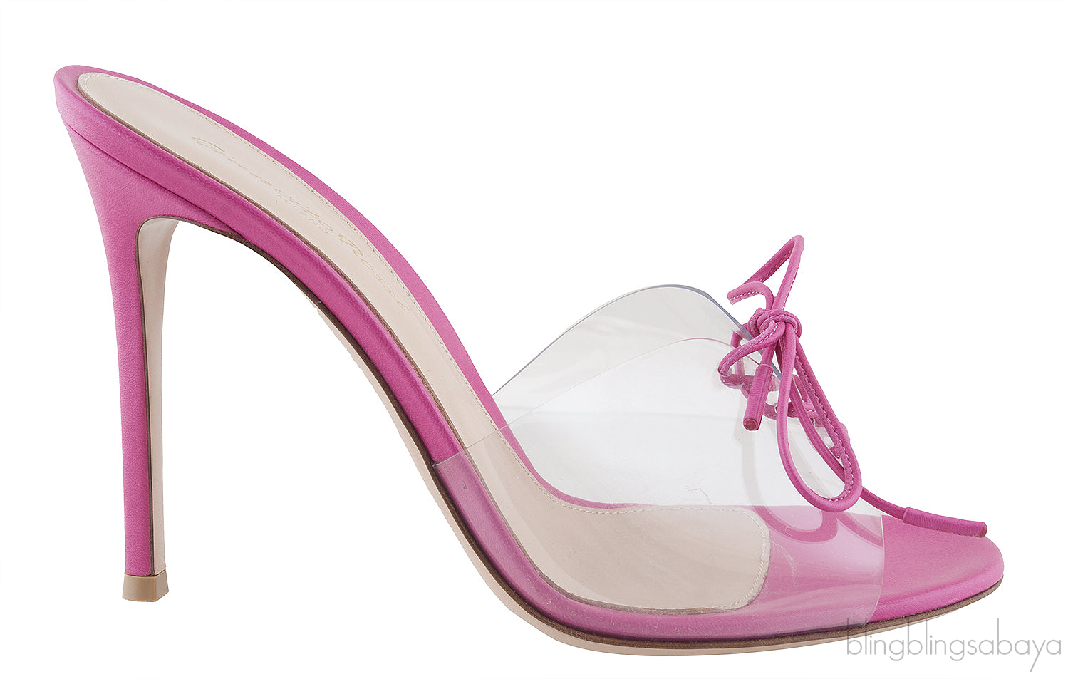 Pink PVC Bow Slide Sandals