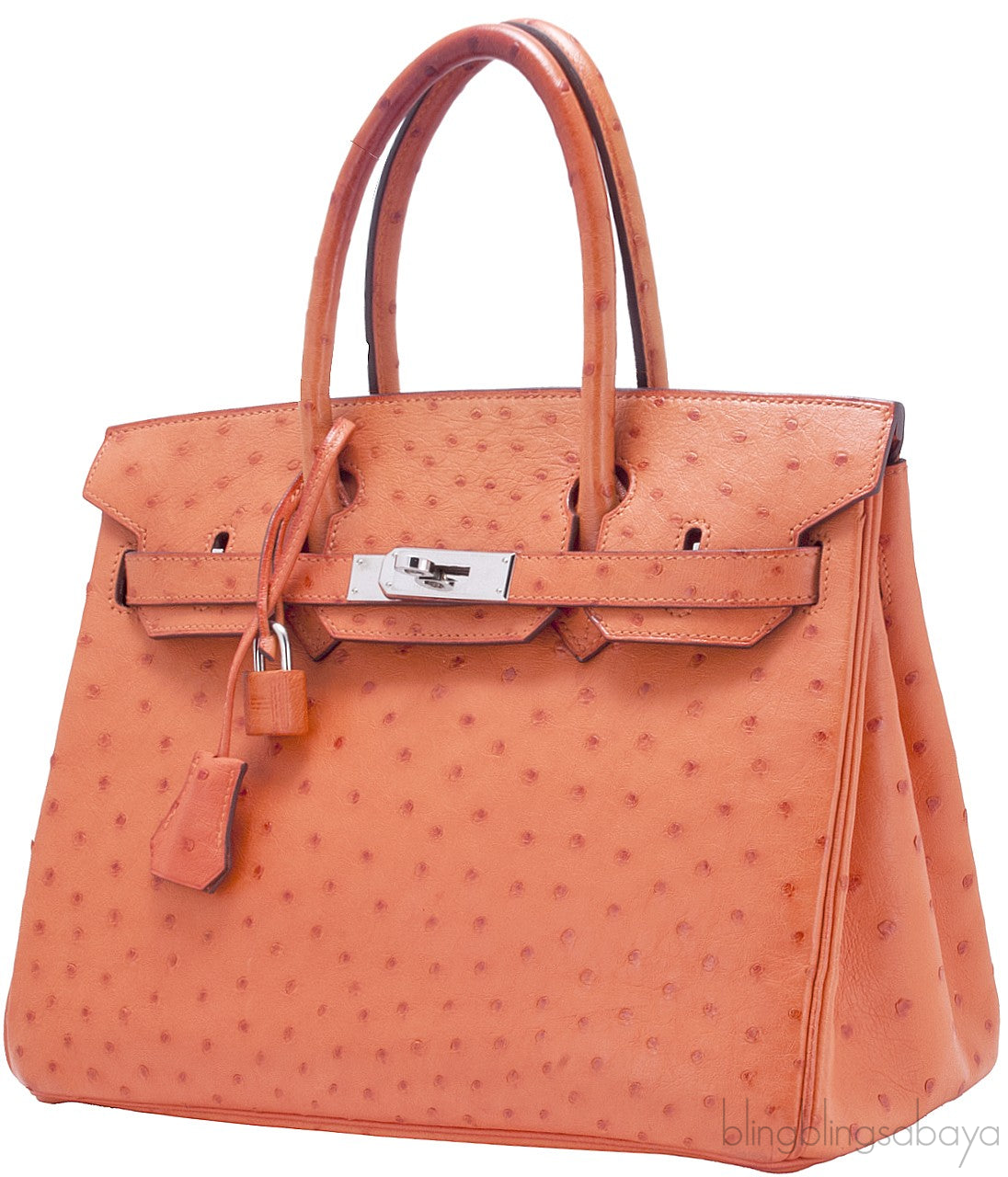 Birkin 30 Orange Ostrich PHW