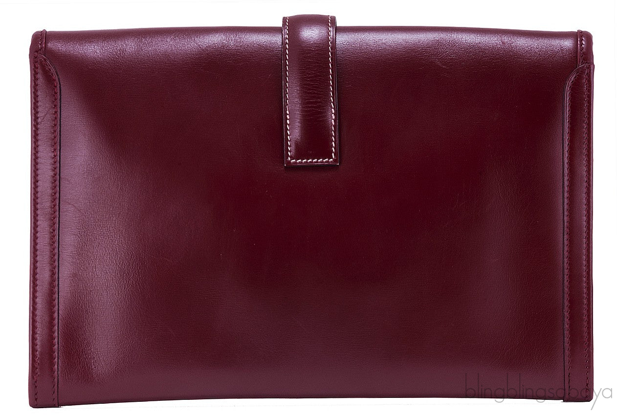 Jige Burgundy Box Clutch