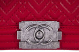 Medium Red Quilted Le Boy