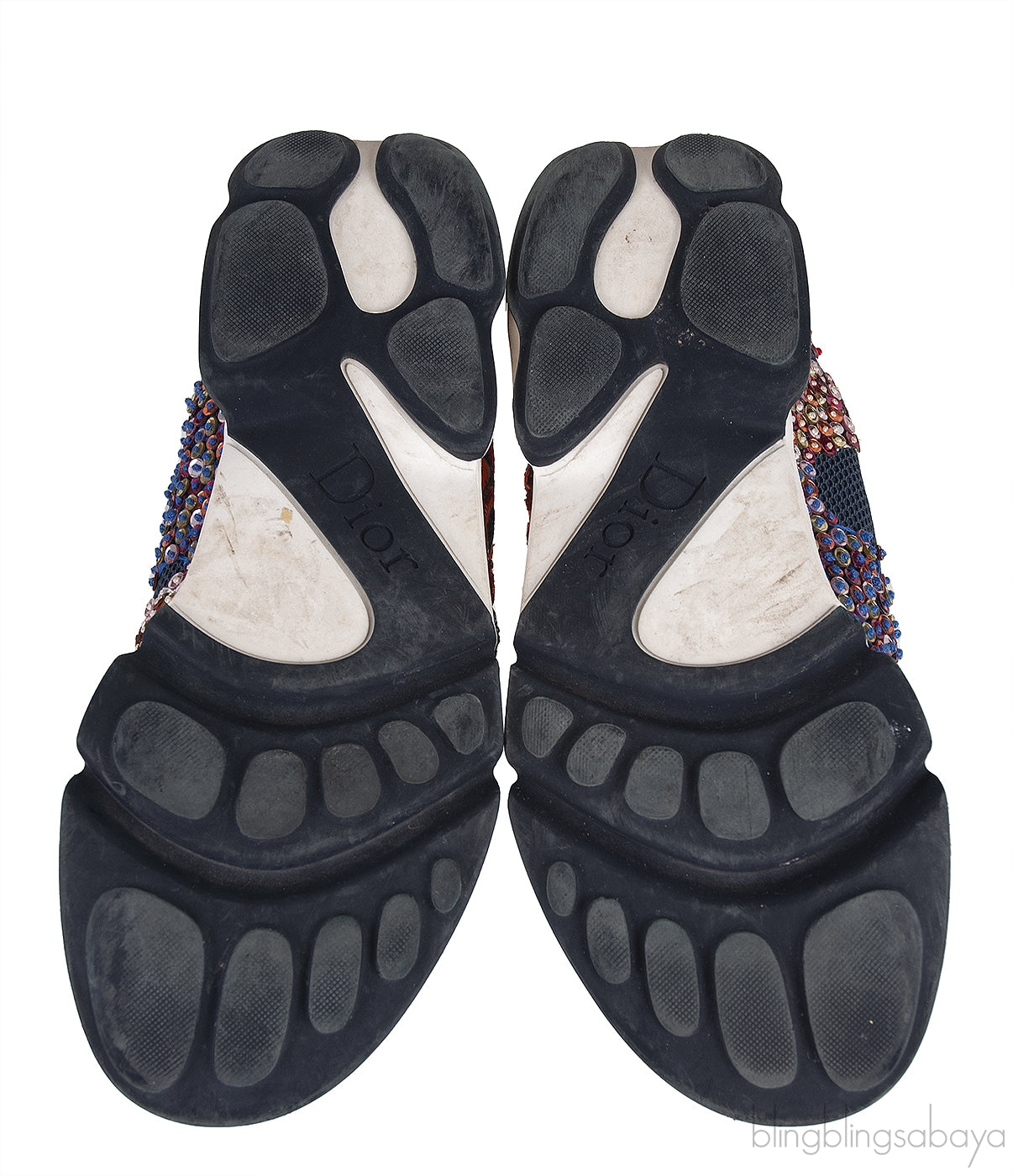 Dark Blue DIOR Bead Embellished Fusion Sneakers