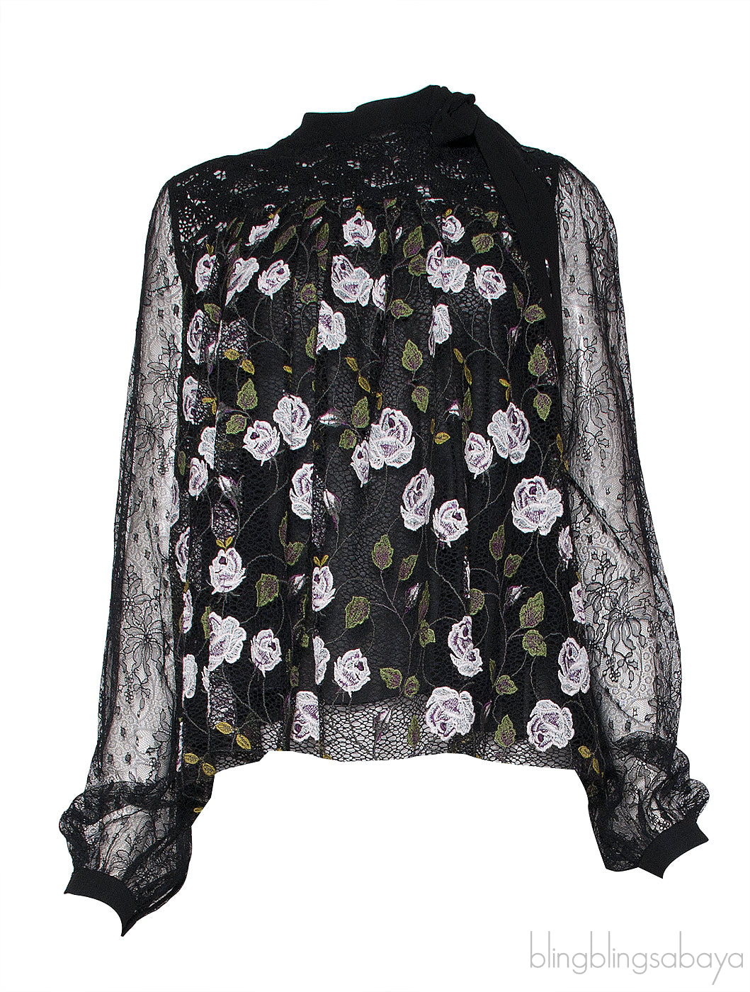 Floral Embroidered Lace Blouse