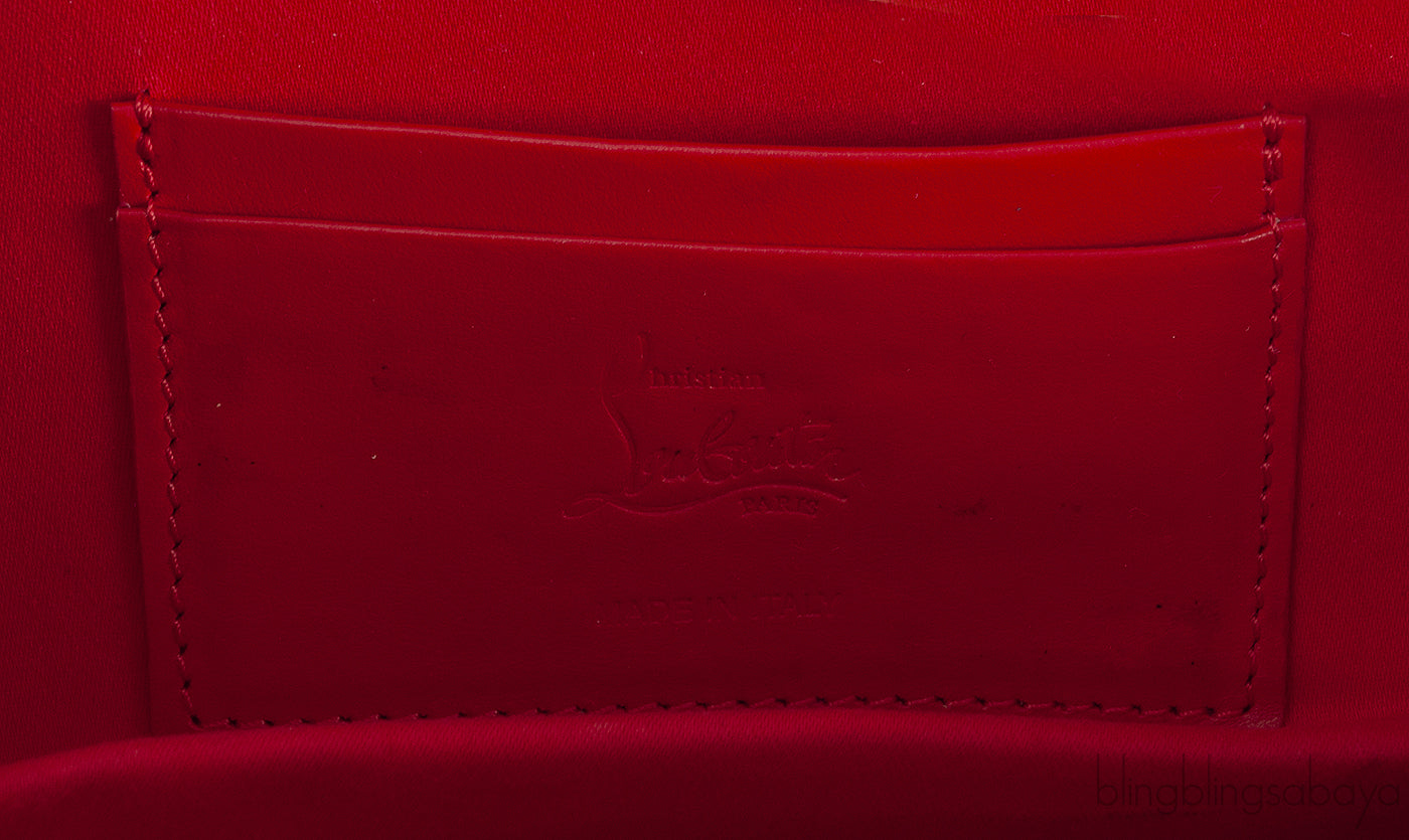 Loubitwist Patent Leather Clutch Bag