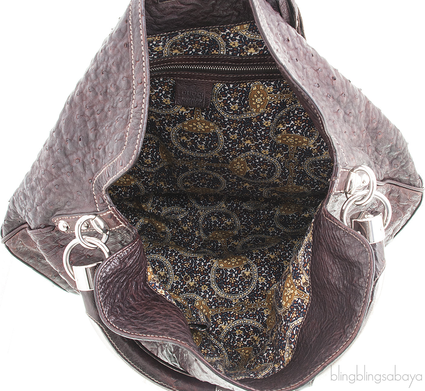 Indy Dark Brown Ostrich Hobo