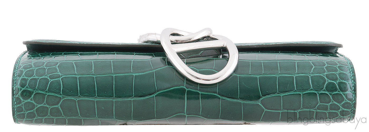 Egee Emerald Crocodile Clutch