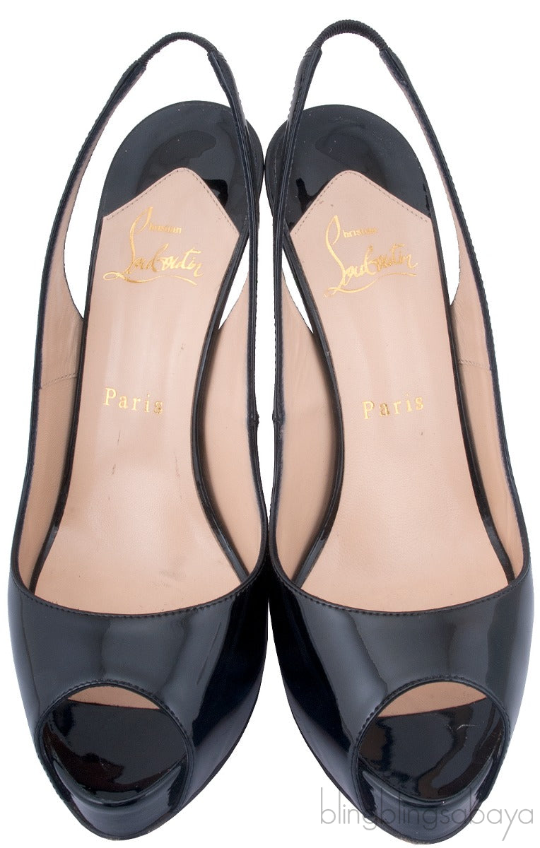 N° PRIVE BLACK PATENT SLINGBACK PUMP