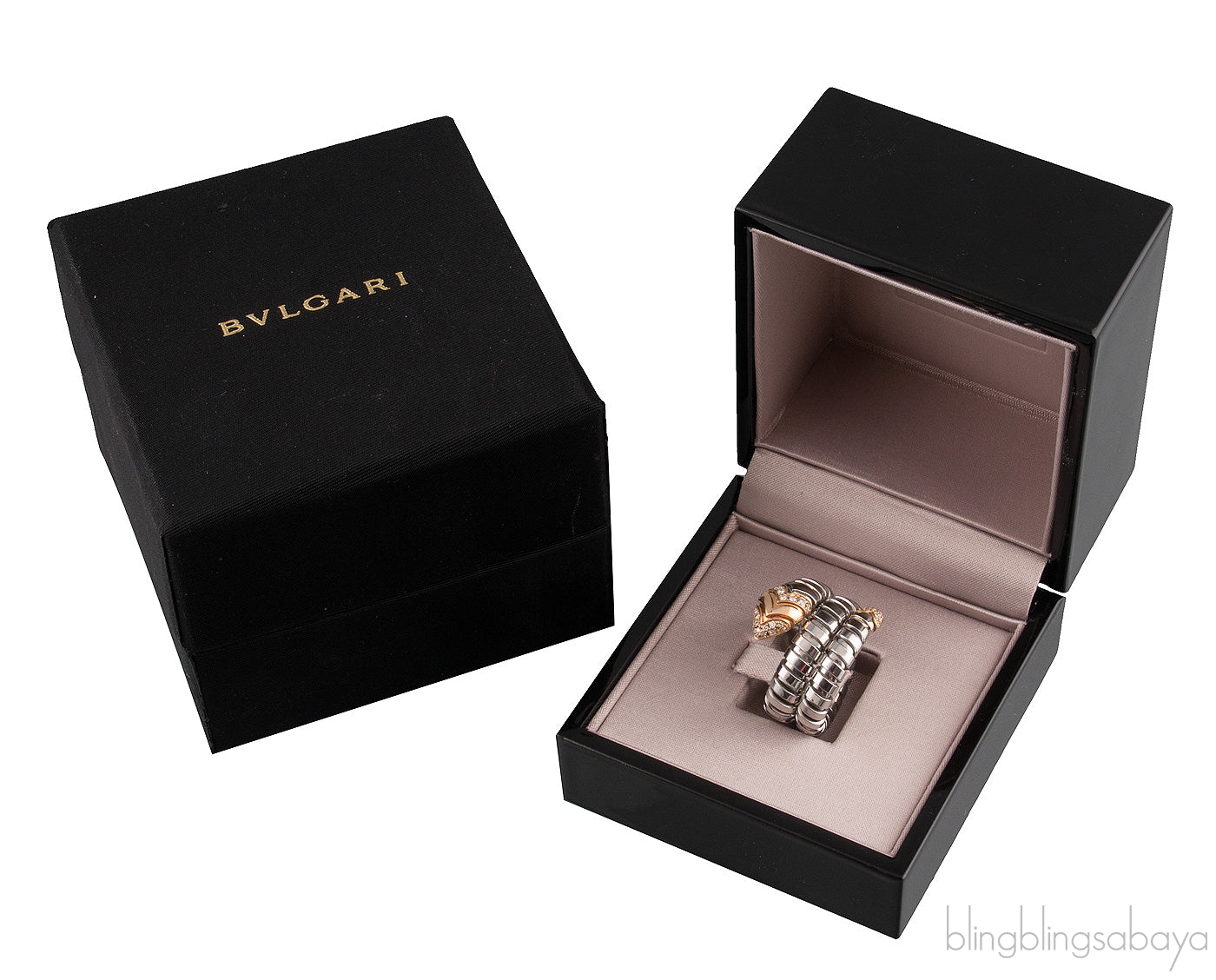 Serpenti Steel & Diamond Ring