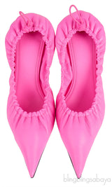 Scrunch Knife Leather Pumps
