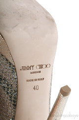 Champagne Glitter Mesh Slingback