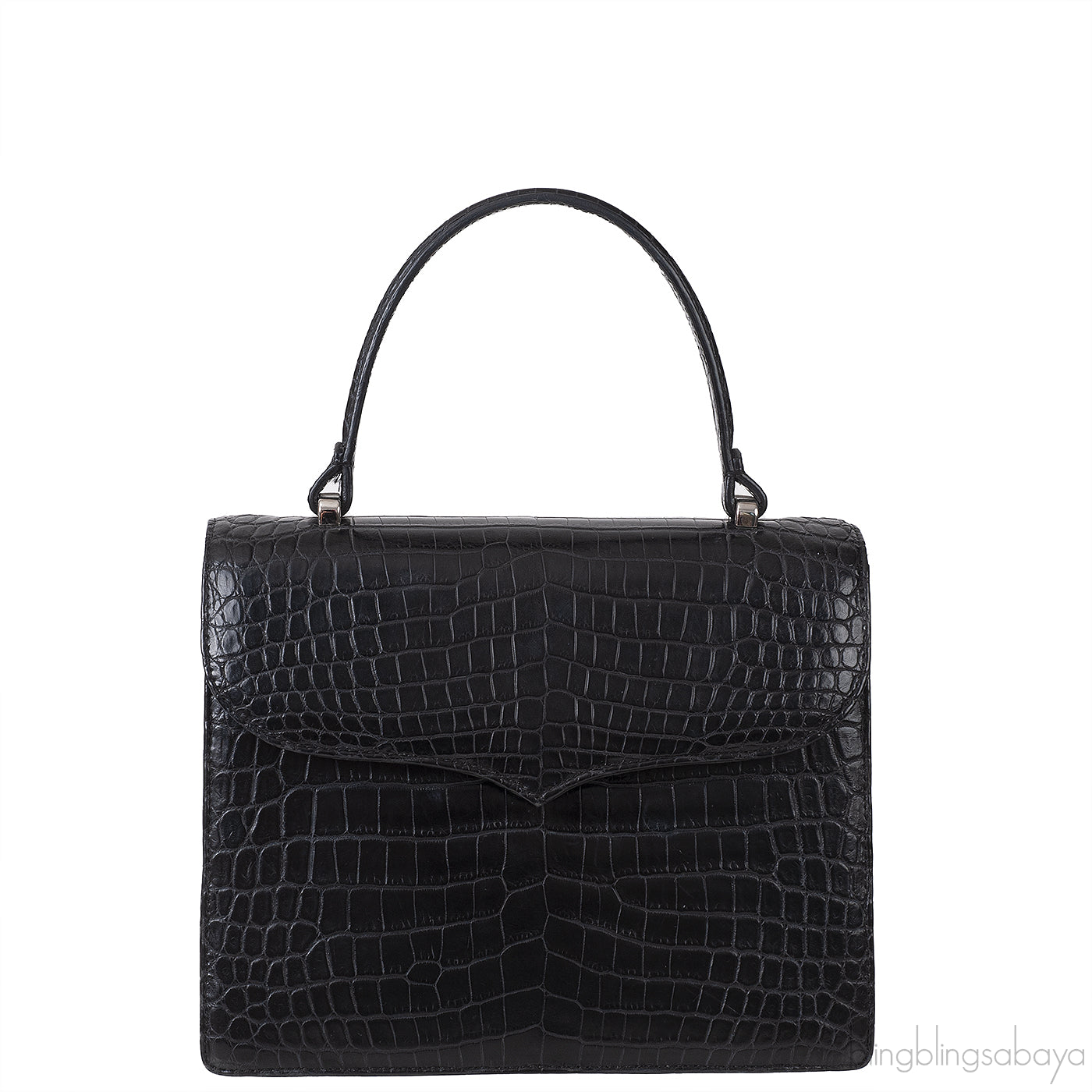 Maxime Black Crocodile Bag