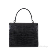 Maxime Black Crocodile Bag
