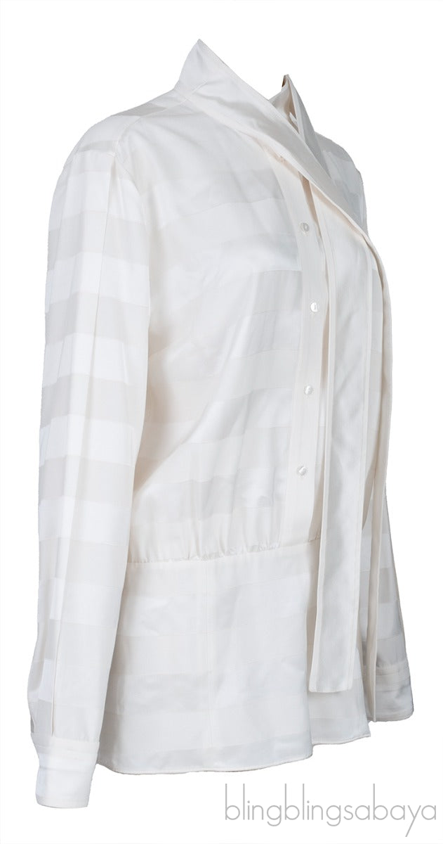 Satin Stripe Ivory Shirt