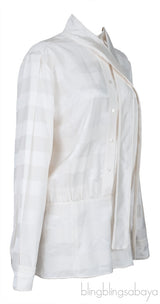 Satin Stripe Ivory Shirt
