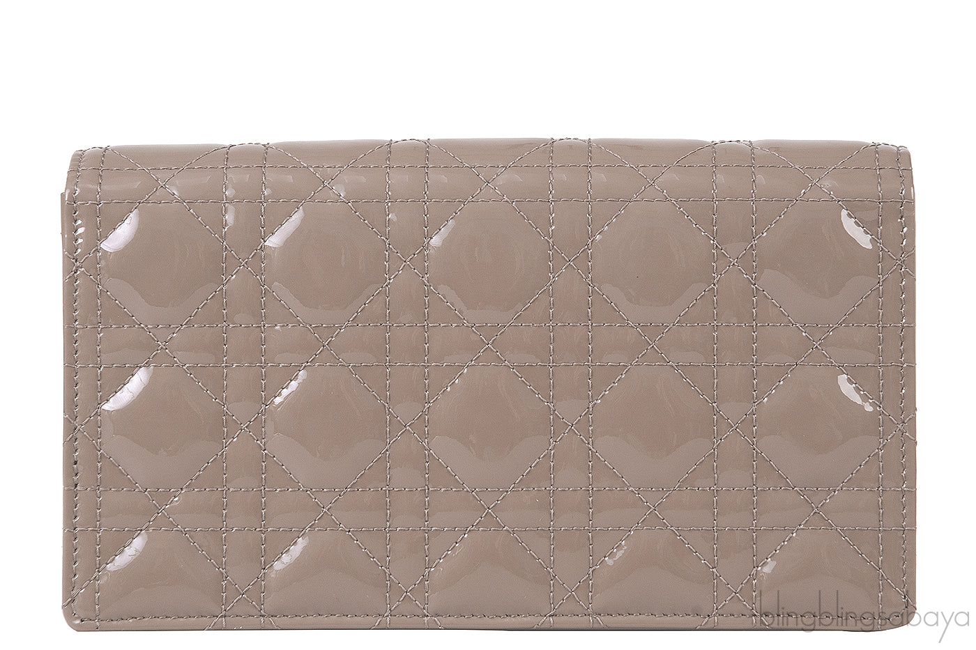 Lady Dior Pouch Warm Taupe Patent Cannage