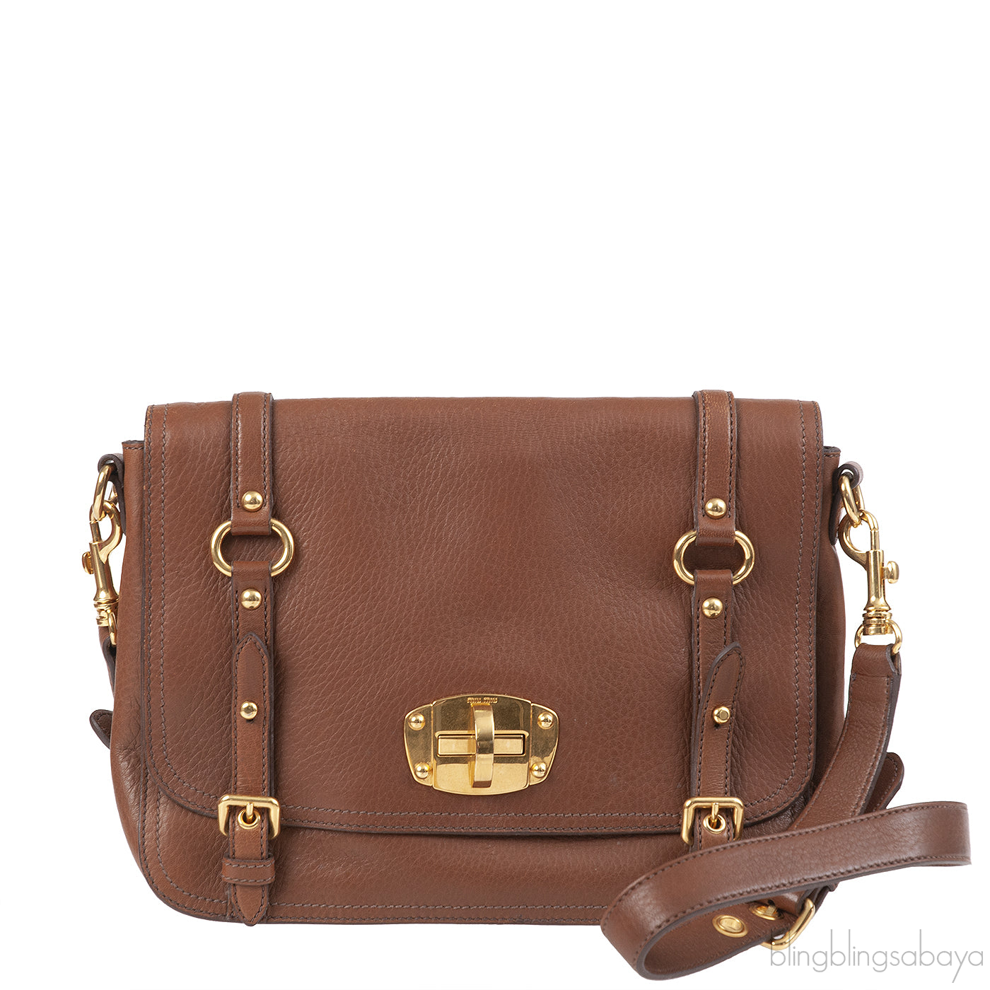 Miu Miu Patina Brown Cervo Leather Bag
