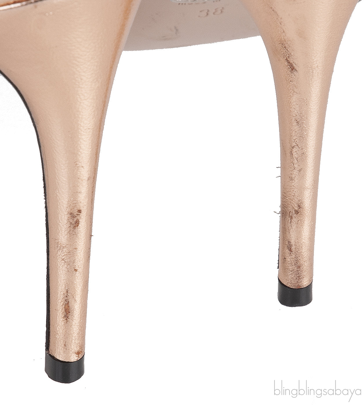Gucci Rose Gold Metallic Crystal Sandals
