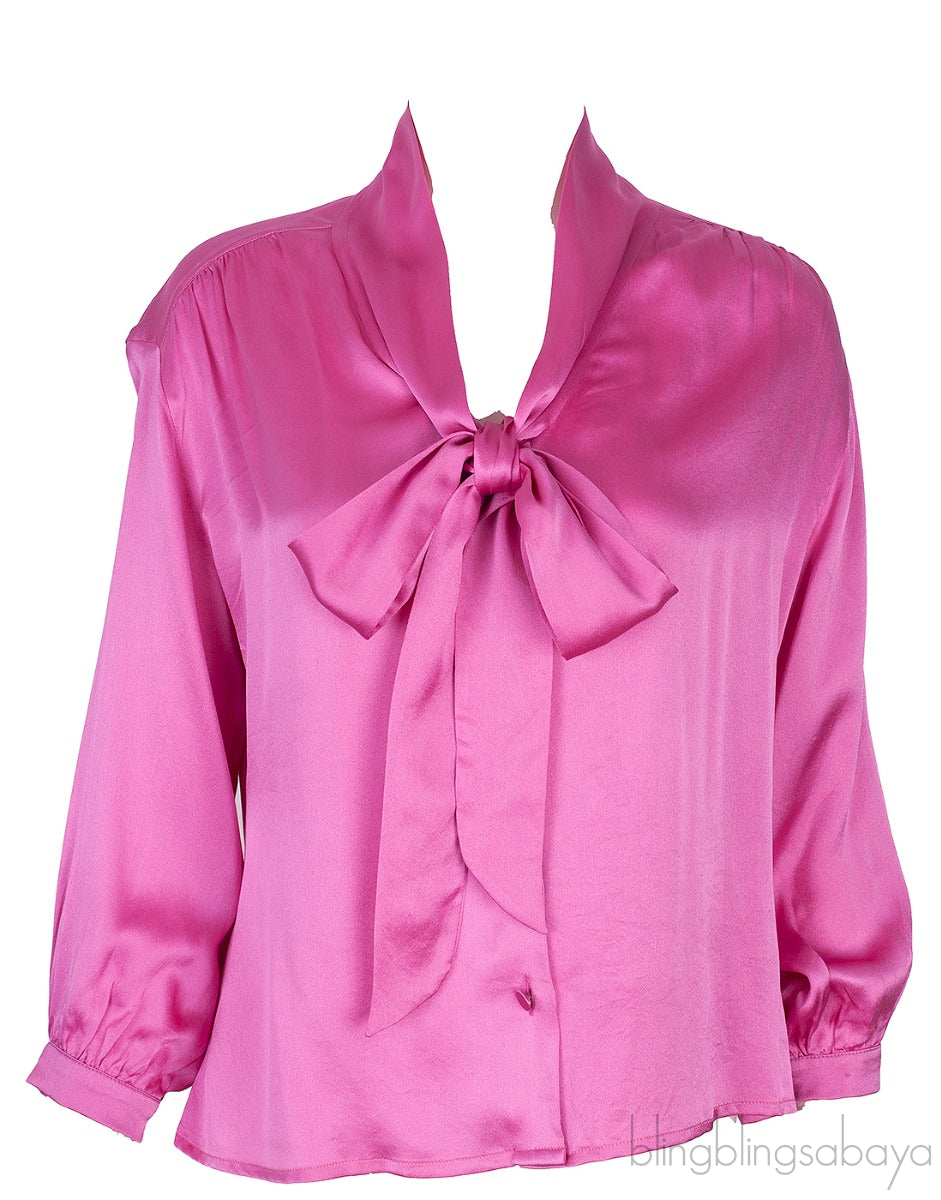 Pink Pussy Bow Blouse