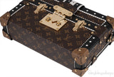 Monogram Black & White Leather Trim Petite Malle GHW