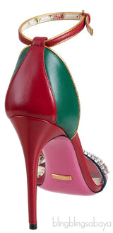 Multicolored Grosgrain Crystal Sandals