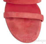 Hermes Suede Red Coral Sandals