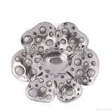 Crystal Camellia Silver Brooch