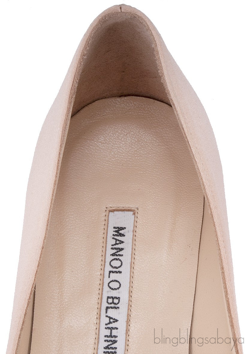 Hangisi Nude Satin Flat