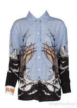 Light Blue Logo Printed Shirt