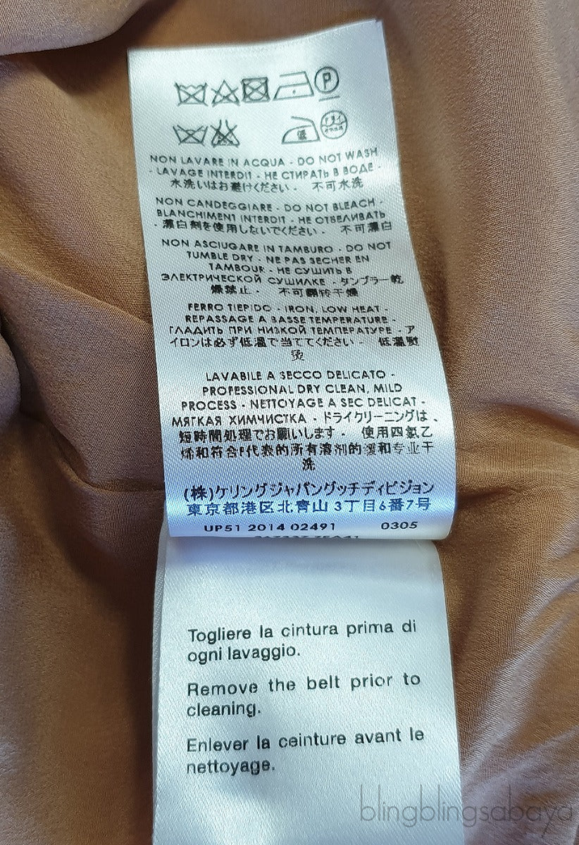 Tan Belted Polyester Skirt