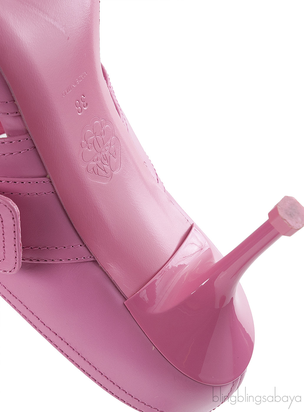 Alexander McQueen Pink Punk Buckle Mules