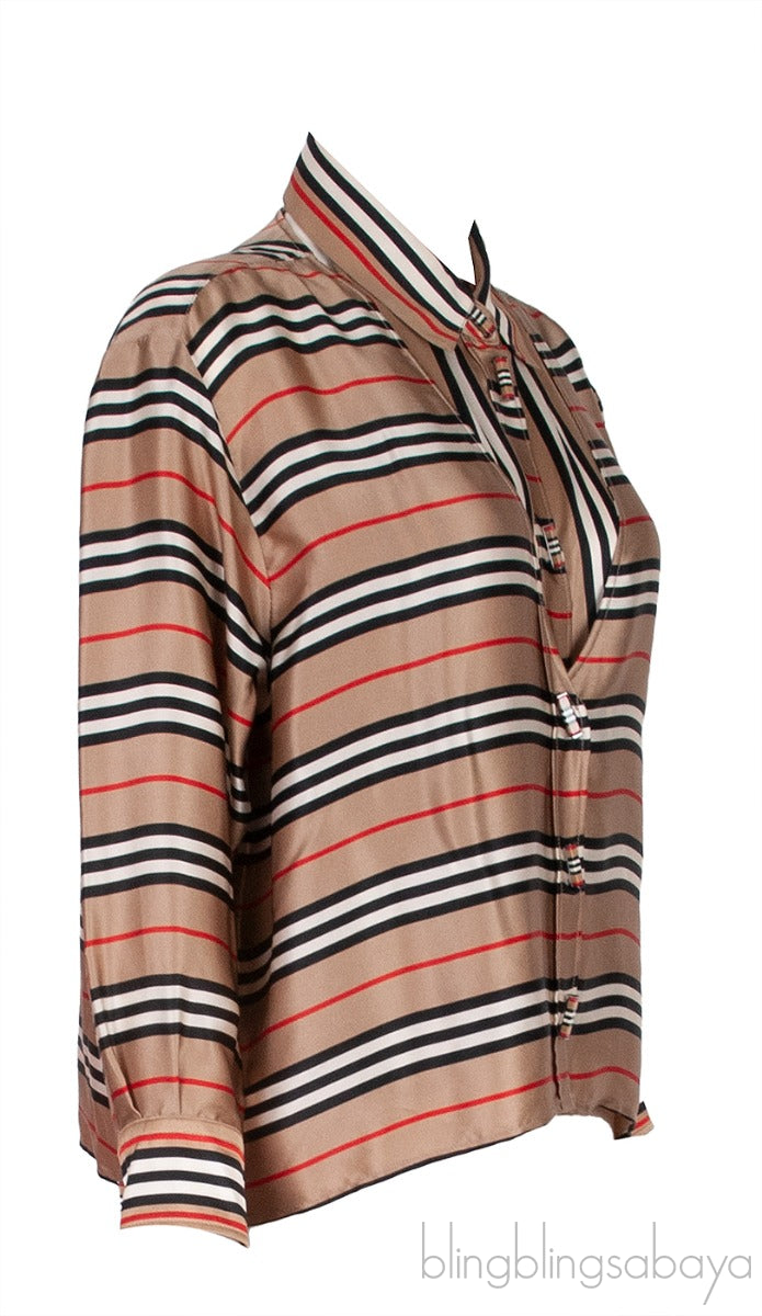 Brown Stripes 2Piece Shirt Set