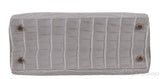 Hermes Special Order Kelly 25 Matte Gris Perle Crocodile and Toffee GHW